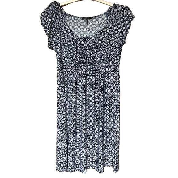 Daisy Fuentes summer empire waist dress lightweight blue white size M - Picture 1 of 3